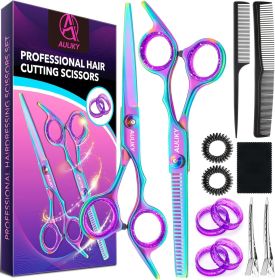 Hair Cutting Scissors Shears Kit, 6.7' Barber Scissors, Professional Haircut Kit, Stainless Steel Hairdressing Thinning Scissors Shears for Barbe