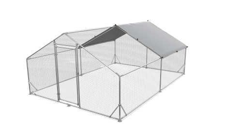 Large Metal Chicken Coop Walk-in Poultry Cage Hen Run House Rabbits Habitat Cage Spire Shaped Coop with Waterproof and Anti-Ultraviolet Cover (13