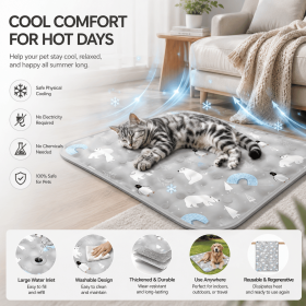 Pet Ice Cooling Mat, Self-Cooling, Reusable, Durable for Dogs & Cats. (size: 3XL-GREY)