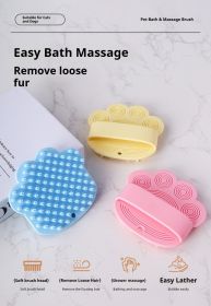 Dog Bath Brush,Pet Bath Comb Brush Soothing Massage Rubber Comb,Pet bathing brush (Color: Transparent)